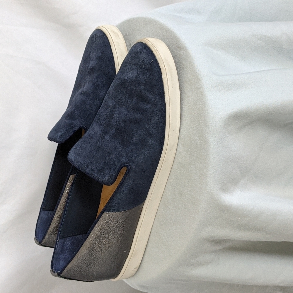 Birdies Swift Slip-on Sneakers in Blue and Chrome, Size 9